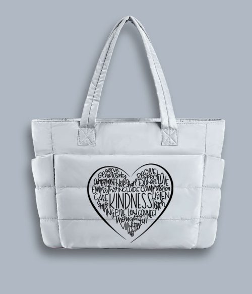Kindness Teach Smile Teacher Puffy Tote Bag