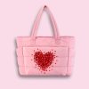 Let Love Fill Your Heart Teacher Puffy Tote Bag