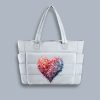 Bubble Heart Teacher Puffy Tote Bag