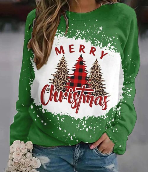 Merry Christmas Teacher Printed Sweatshirt