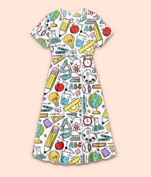 My Teaching Helper Teacher Printed Dress