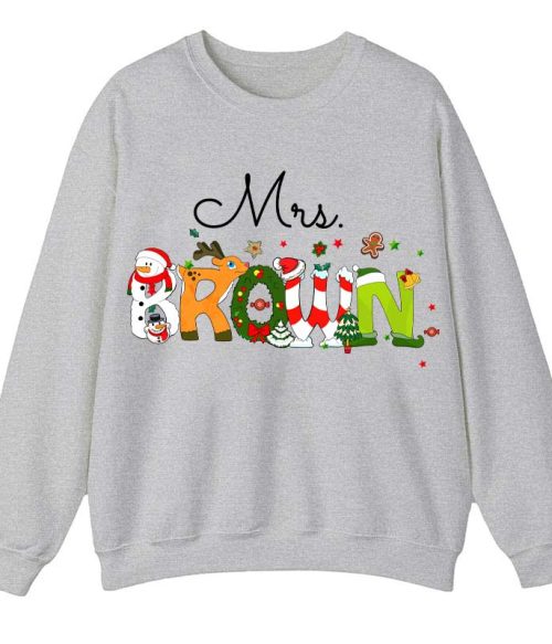 Personalized Christmas Style Teacher Sweatshirt
