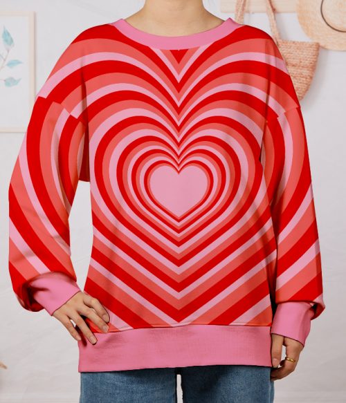 Multi-layered Love Teacher Printed Sweatshirt