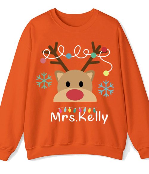 Personalized Merry Christmas Teacher Sweatshirt