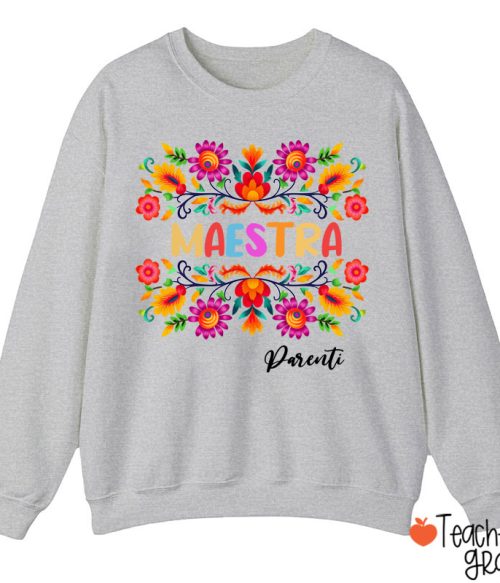 Personalized Name Maestra Teacher Sweatshirt