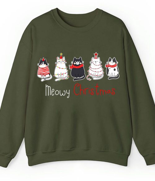 Meowy Christmas Teacher Sweatshirt
