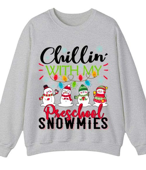 Personalized Chillin With My Snowmies Teacher Sweatshirt