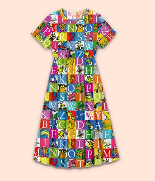 Reading Across America Teacher Printed One Piece Dress