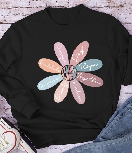 Life Is Good Letter Flower Teacher Long Sleeve T-Shirt