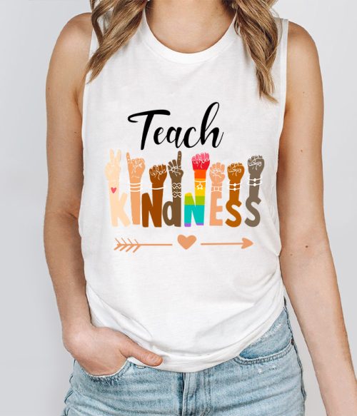 Teach Kindness Teacher Tank Top