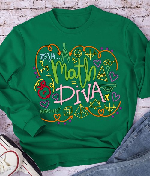 Math Diva Mathematical Symbol Long Sleeve T-Shirt