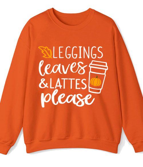 Leggings Leaves Lattes Please Teacher Sweatshirt