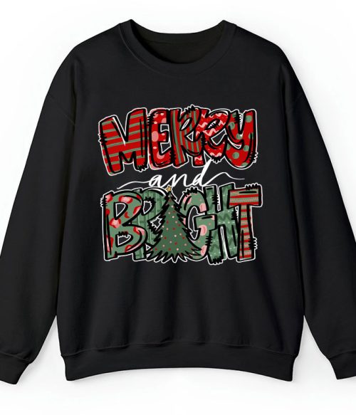 Merry And Bright Christmas Teacher Sweatshirt
