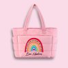 Personalized Pencil Ruler Teacher Name Teacher Puffy Tote Bag