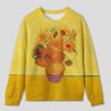 Sunflowers Van Gogh Teacher Knit Sweatshirt