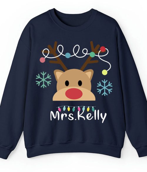 Personalized Merry Christmas Teacher Sweatshirt
