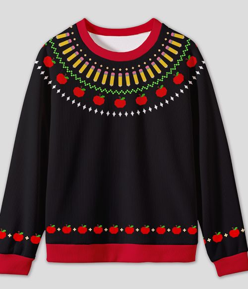 Apple Pencil Teacher Knit Sweatshirt