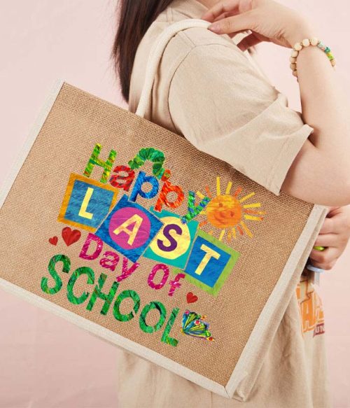 Summer Happy Last Day Of School Teacher Jute Bag