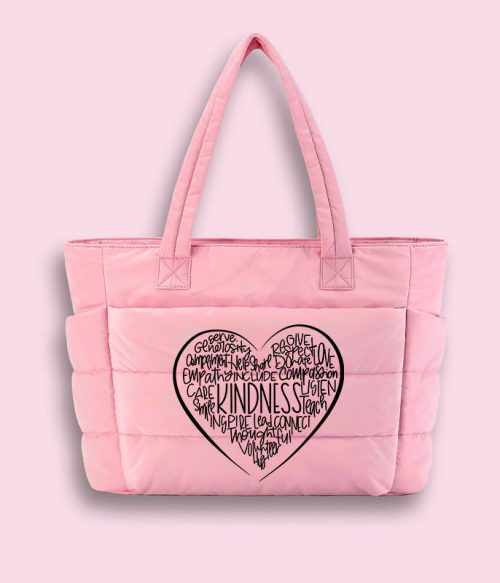 Kindness Teach Smile Teacher Puffy Tote Bag
