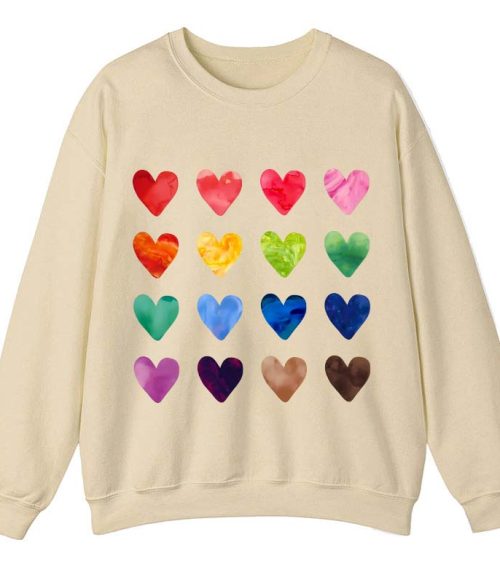 Colorful Love Combination Teacher Sweatshirt