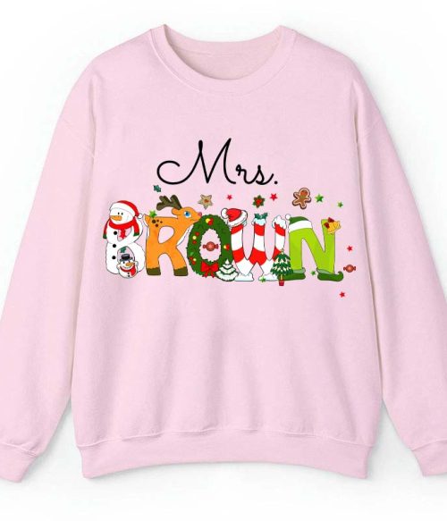 Personalized Christmas Style Teacher Sweatshirt