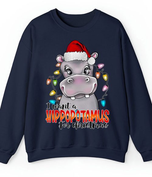 I Want A Hippopotamus For Christmas Teacher Sweatshirt