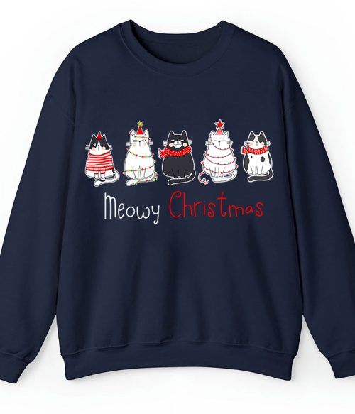 Meowy Christmas Teacher Sweatshirt