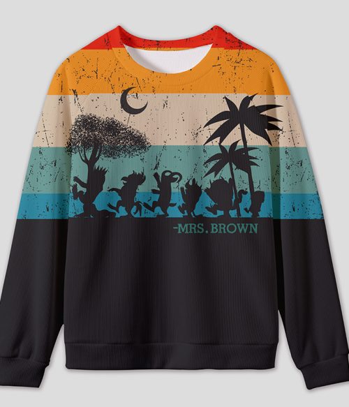 Personalized Name The Wild Things Teacher Knit Sweatshirt