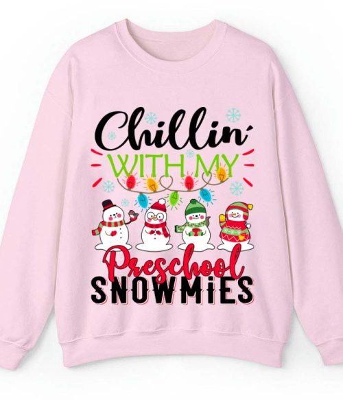 Personalized Chillin With My Snowmies Teacher Sweatshirt