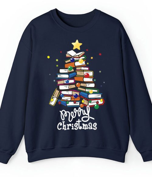 Merry Christmas Books Teacher Sweatshirt