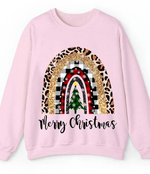 Merry Christmas A Christmas Tree In The Snow Teacher Sweatshirt