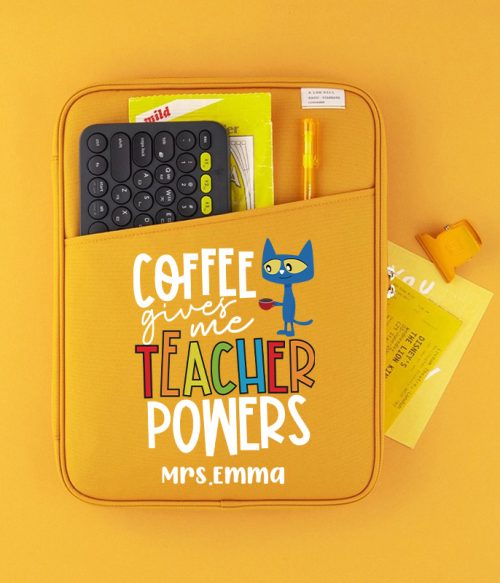 Personalized Coffee Gives Me Teacher Powers Teacher 13" MacBook Case