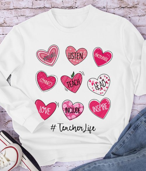 Motivate Listen Encourage Teacher Long Sleeve T-Shirt