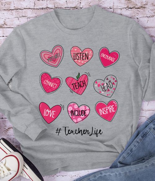 Motivate Listen Encourage Teacher Long Sleeve T-Shirt