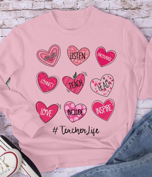 Motivate Listen Encourage Teacher Long Sleeve T-Shirt