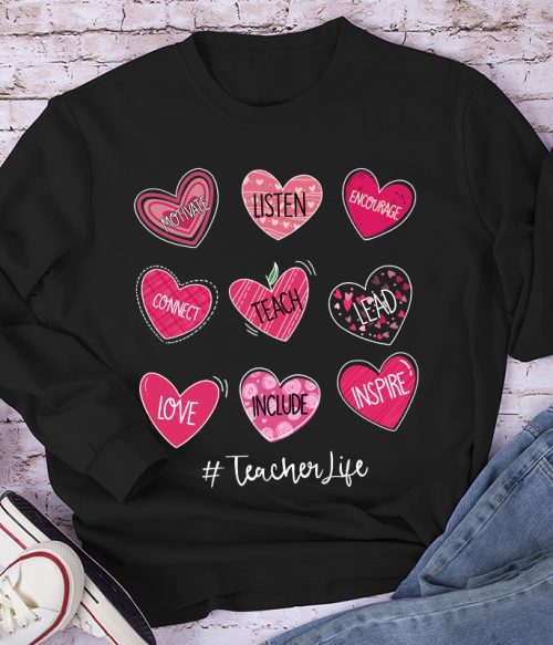 Motivate Listen Encourage Teacher Long Sleeve T-Shirt