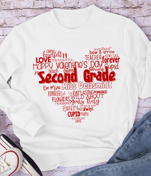 Personalized Teacher's Valentine's Day Teacher Long Sleeve T-Shirt