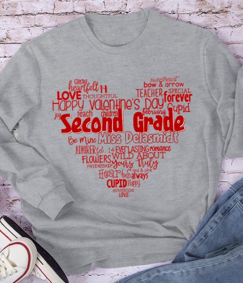 Personalized Teacher's Valentine's Day Teacher Long Sleeve T-Shirt