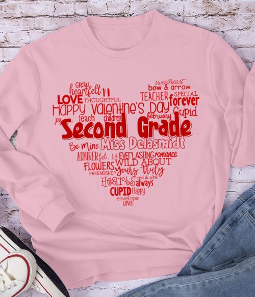 Personalized Teacher's Valentine's Day Teacher Long Sleeve T-Shirt