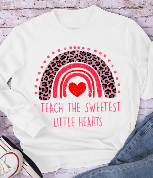 I Teach The Sweetest Little Hearts Teacher Long Sleeve T-Shirt
