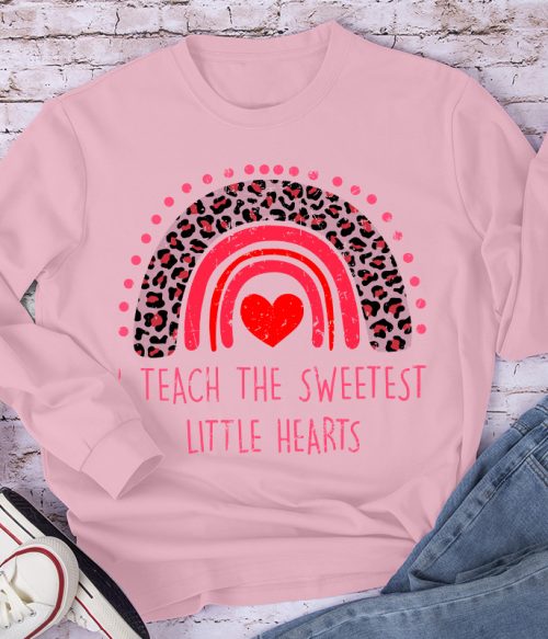 I Teach The Sweetest Little Hearts Teacher Long Sleeve T-Shirt