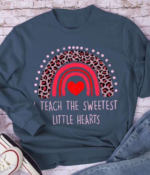 I Teach The Sweetest Little Hearts Teacher Long Sleeve T-Shirt