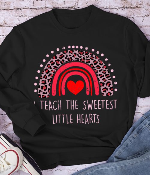 I Teach The Sweetest Little Hearts Teacher Long Sleeve T-Shirt
