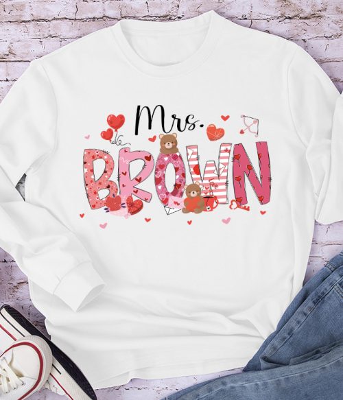 Personalized Show My Love Teacher Long Sleeve T-Shirt
