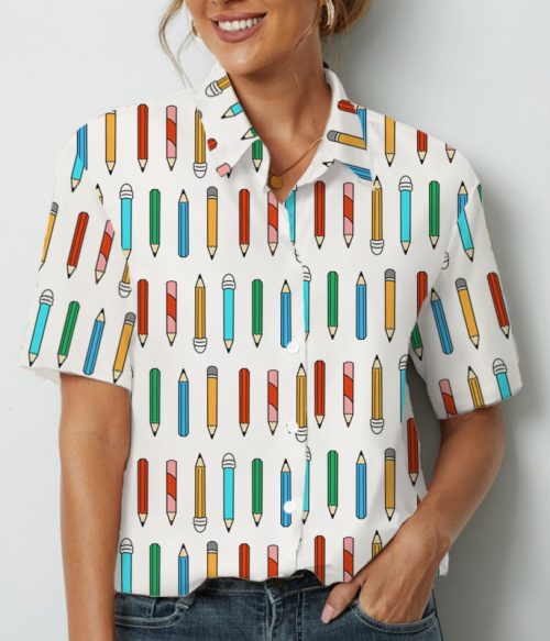 Colored Pencil Teacher Short Sleeve Shirt