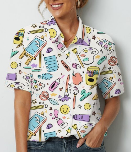 Wielding A Paintbrush My Big Artist Teacher Short Sleeve Shirt