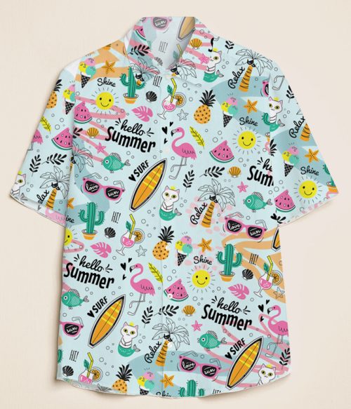 Hello Summer Beach Vacation Teacher Short Sleeve Shirt