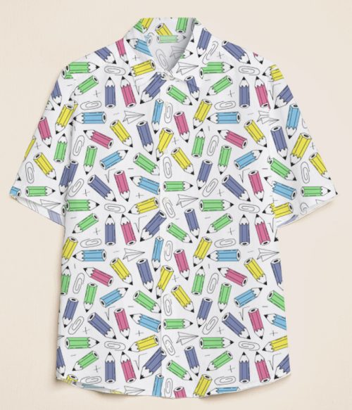 Colorful Pencils Teacher Short Sleeve Shirt