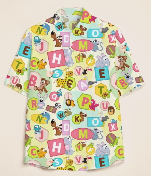Alphabet Cartoon Teacher Short Sleeve Shirt