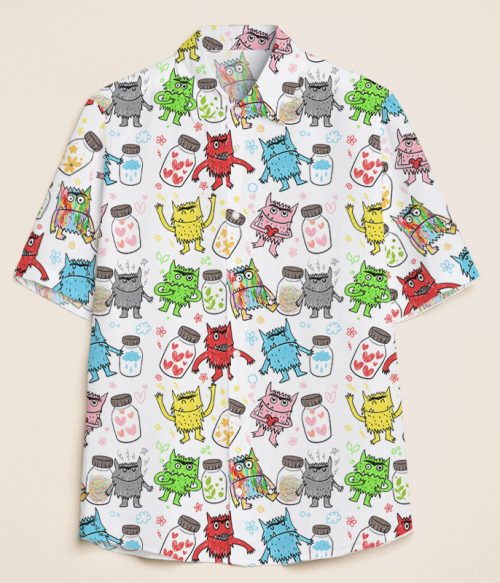 Monsters And Bottles Teacher Short Sleeve Shirt